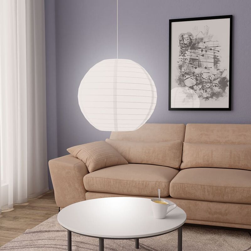 

vidaXL Lámpara colgante blanca E27 Ø60 cm - Blanco