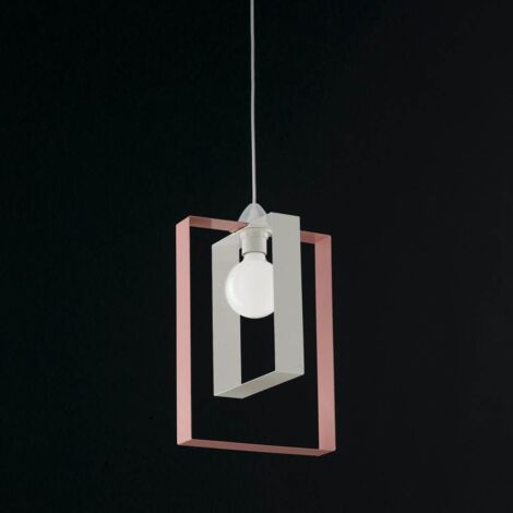 Lámpara colgante blanco rosa con rectángulos Duplo Bonetti
