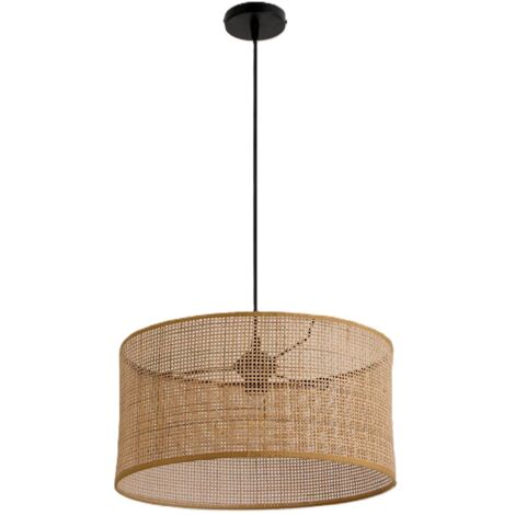 Lámpara colgante bohemia de ratán de 40 cm con suspensión regulable E27