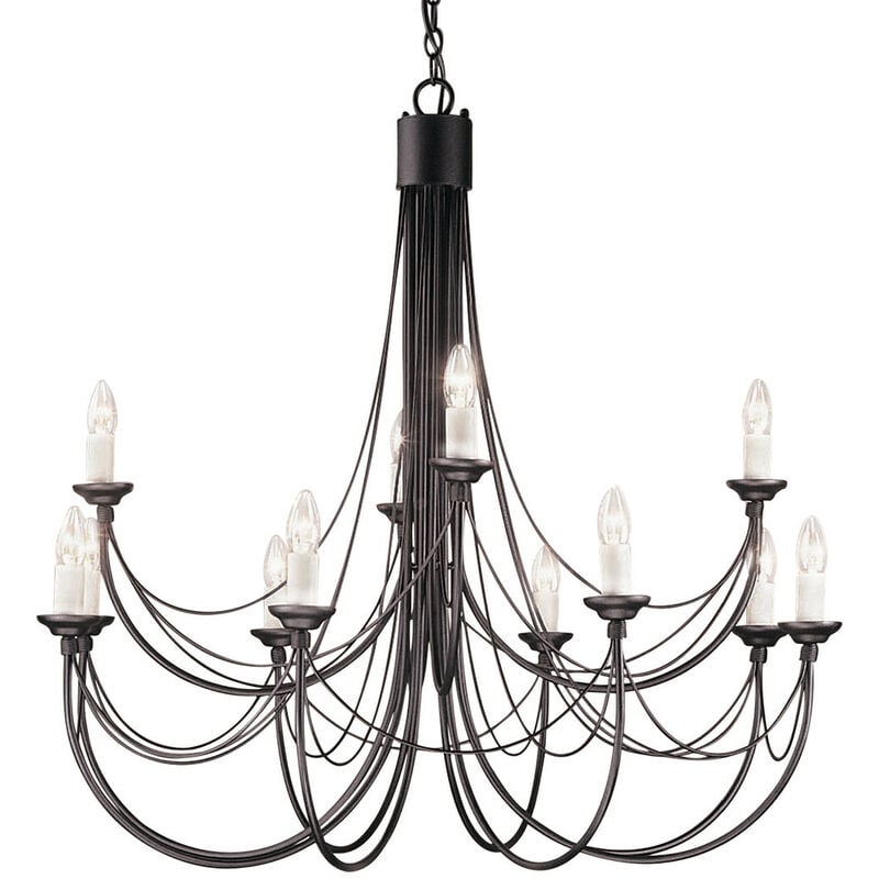 

Elstead Carisbrooke - Candelabro Vela 12 Luces Negro