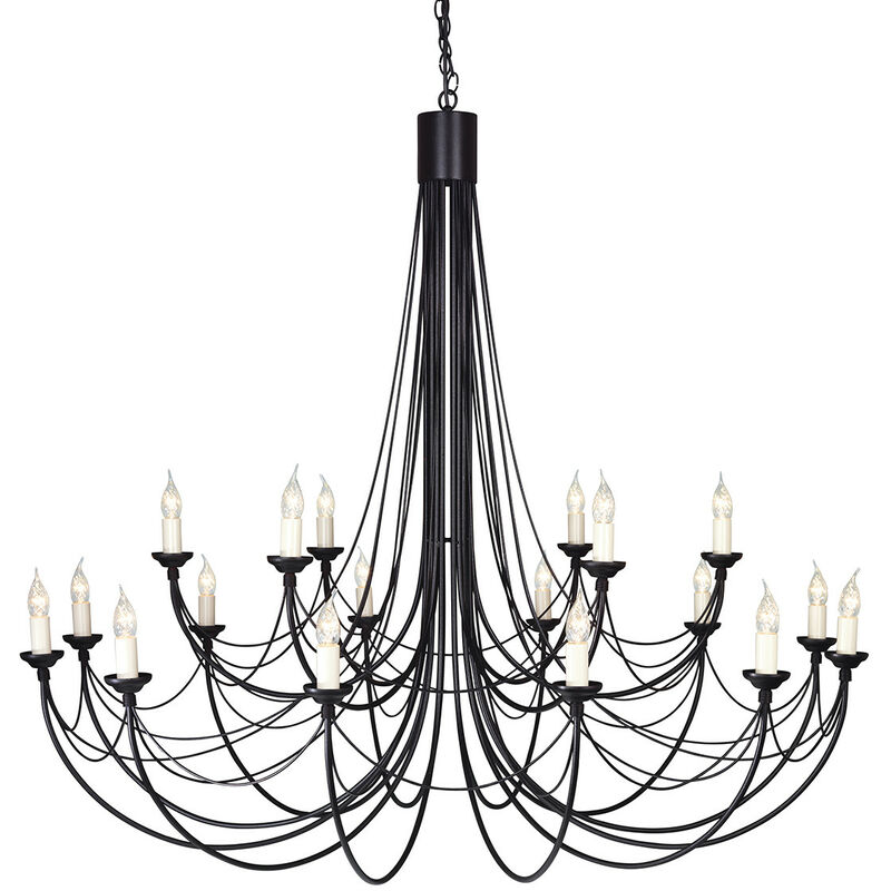 

02elstead - Elstead Carisbrooke - Candelabro Vela 18 Luces Negro