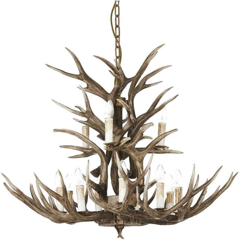 

Ideal Lux Chalet - Lámpara colgante de 12 luces Marrón claro, E14