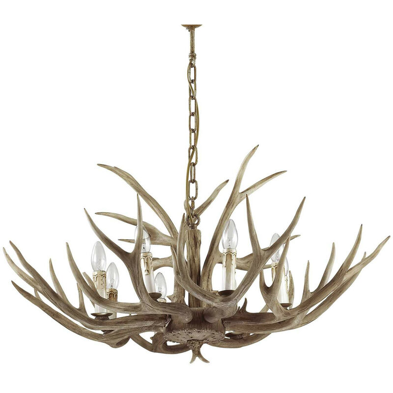 

Ideal Lux Chalet - Lámpara colgante de 8 luces Marrón claro, E14