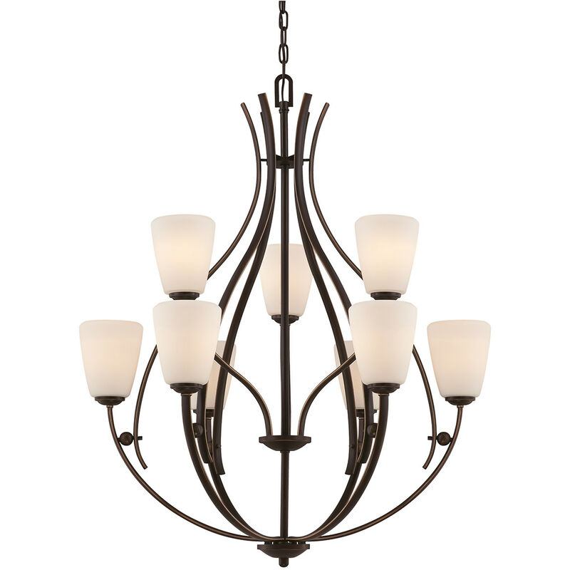 

Elstead Chantilly - Araña de luces con brazos múltiples, acabado bronce palladiano, 9 luces, E27