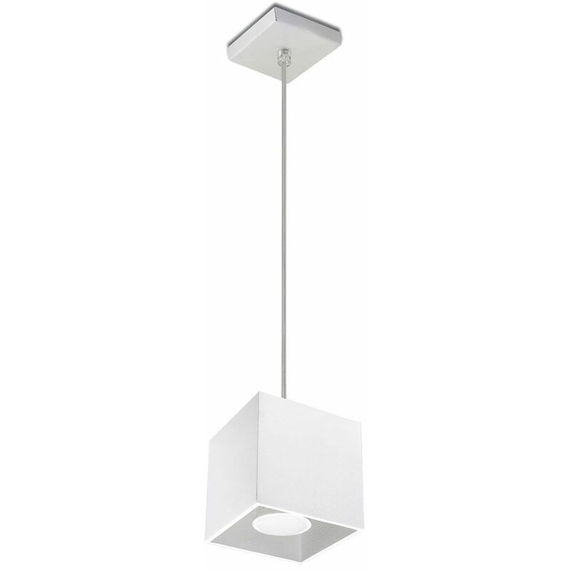 

Lámpara colgante cilíndrica lámpara colgante de techo lámparas de comedor modernas, aluminio blanco, 1x GU10, L x H 10x80 cm, sala de estar