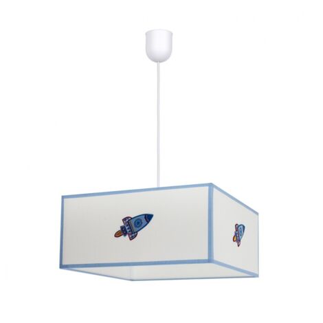 Lampara Colgante Cohete 1xe27 Blanco/azul Regx35x35 de FABRILAMP.