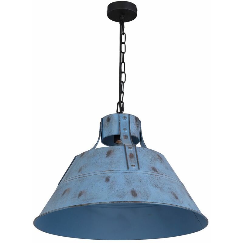 

Lámpara de péndulo colgante Estilo industrial Iluminación de comedor Lámpara de techo antigua azul Globo 15366B