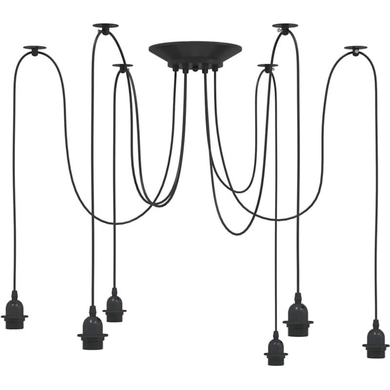 Vidaxl - Lámpara colgante con 6 portalámparas E27 metal negro
