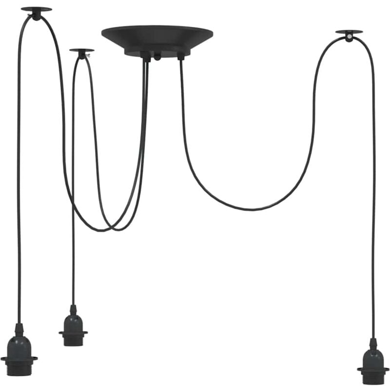 Vidaxl - Lámpara colgante con 3 portalámparas E27 metal negro