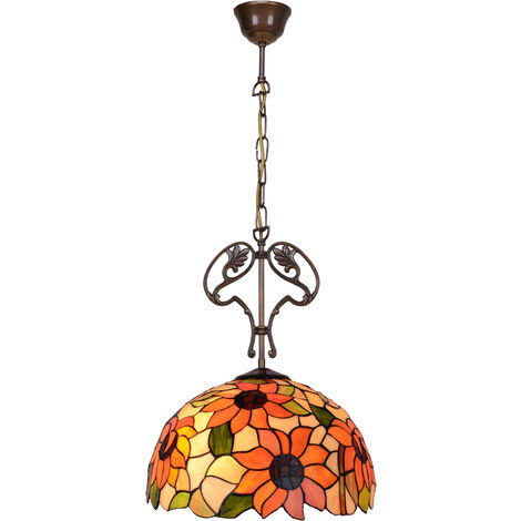 Lámpara Colgante con adorno fundición Tiffany Serie Diamond D-30cm 280466