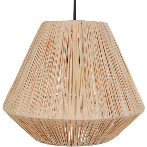 Lámpara colgante con base de hierro fabricada en paja natural estilo boho Damit