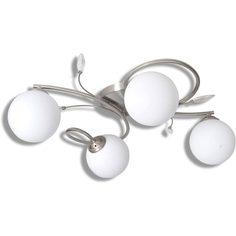 

Lámpara colgante con bolas de cristal acrílico 4 bombillas G9 - Blanco