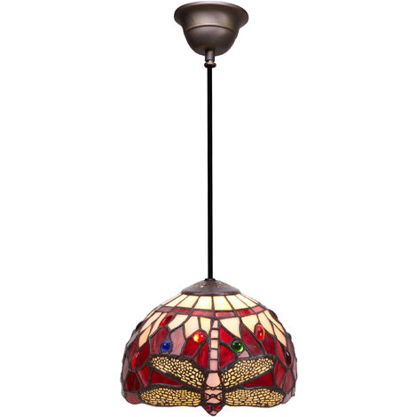 Lámpara Colgante con cable Tiffany Serie Belle Rouge D-20cm 199300