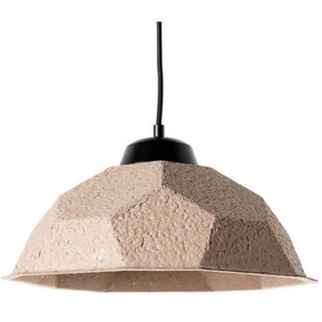 Lámpara colgante con pantalla de cartón reciclado color gris topo D35xD35x160h cm
