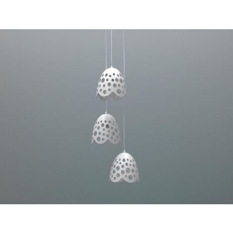 Lámpara colgante con pantalla de metal blanco D19,5xD19,5x125h cm