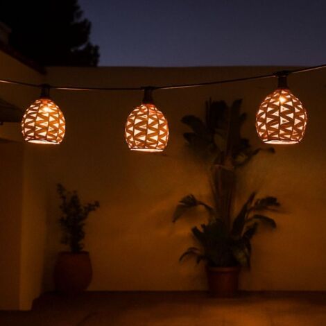 Lámpara colgante con tulipa de fibras naturales y bombilla LED incluida
