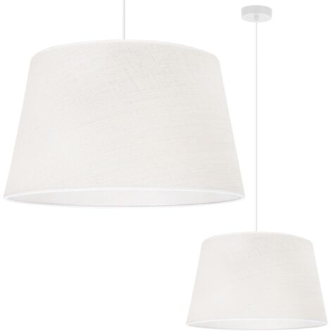 LÁMPARA COLGANTE CONO DE YUTE BLANCO 1 PANTALLA PLANA BLANCA 44CM