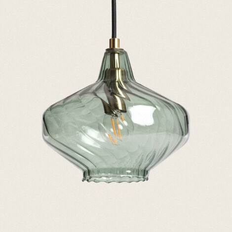 Lámpara Colgante Cristal Blas Verde Oliva