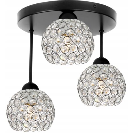 LÁMPARA COLGANTE CROMADA LÁMPARA DE TECHO LED CRISTAL