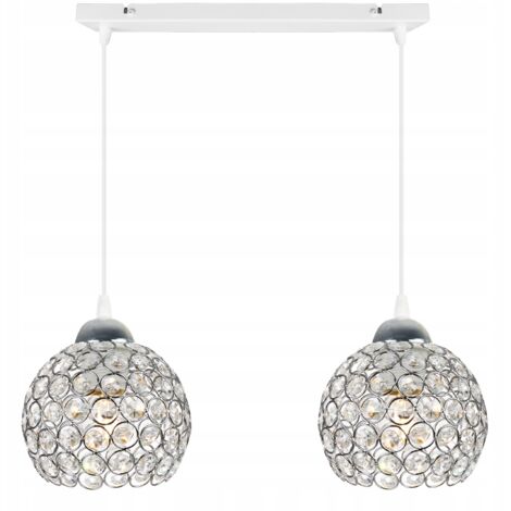 LÁMPARA COLGANTE CROMADA LÁMPARA DE TECHO LED CRISTAL