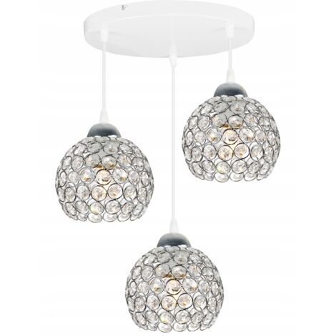 LÁMPARA COLGANTE CROMADA LÁMPARA DE TECHO LED CRISTAL
