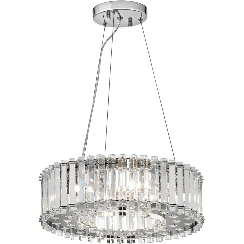 

Elstead Crystal Skye - Lámpara colgante de techo con 6 luces, cromada con cristales, G9