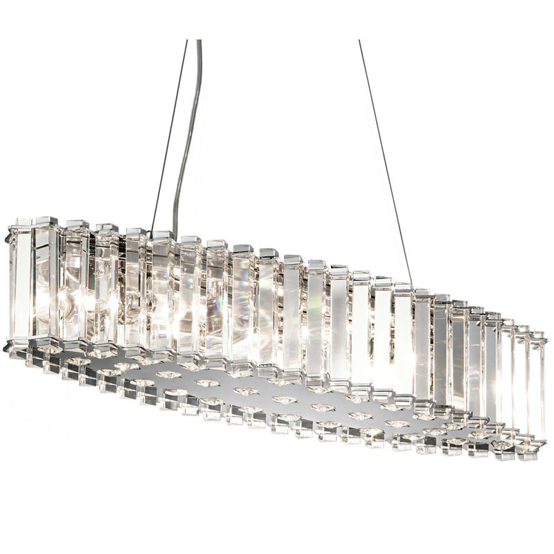 

Elstead Crystal Skye - Lámpara colgante de 8 luces con isla, cromo, cristal, G9