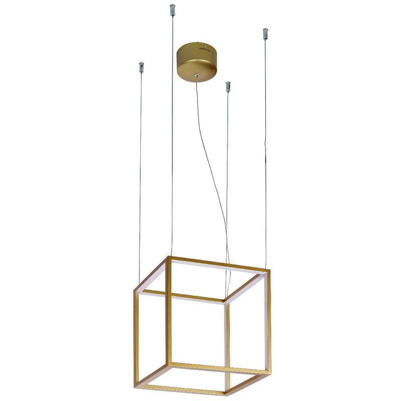 

Lampara Colgante Cube - Lampara de arana - de techo - Oro en Acero, 40 x 40 x 120 cm, 1 x LED, 36W, 2880 LM, 3000K