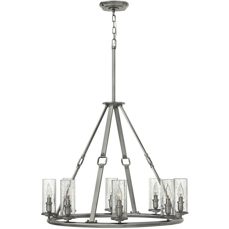 

Elstead Dakota - Lámpara de araña de 8 luces con varios brazos, acabado en níquel antiguo, E14