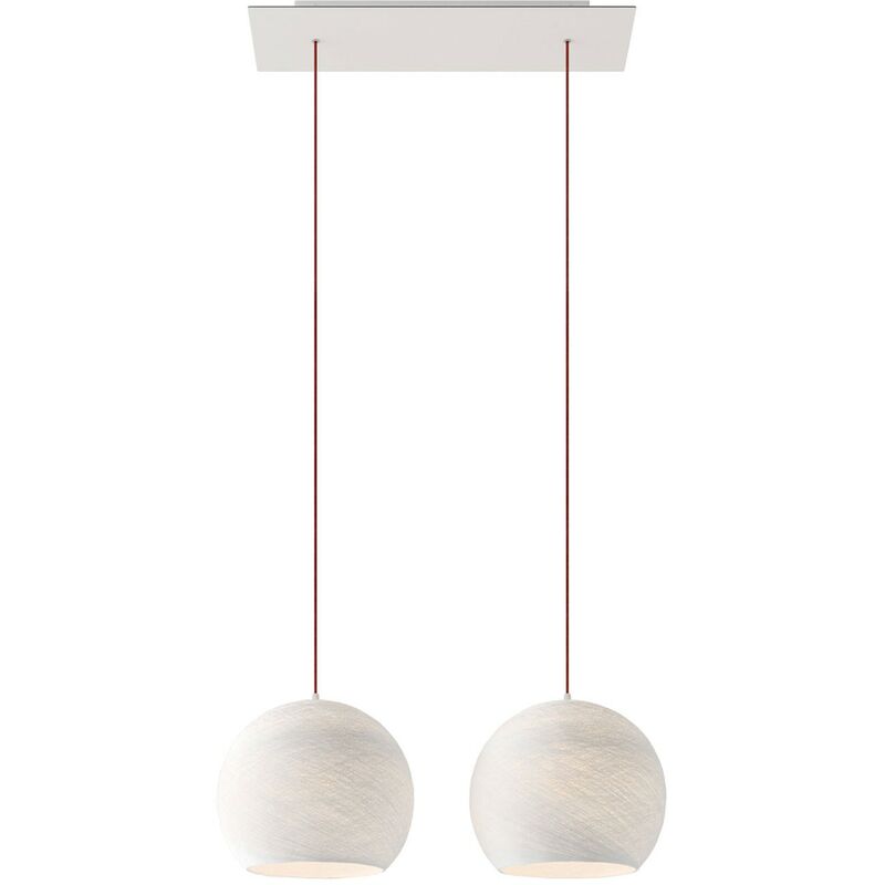 

Lámpara colgante de 2 caídas con Rose-One rectangular XXL 675 mm completa con cable textil y pantalla Dome M | Ya montado - Con bombilla - Poliéster