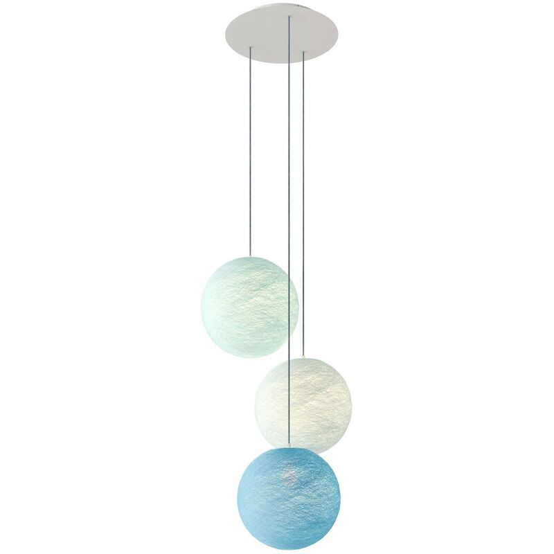 

Lámpara colgante de 3 caídas de 400 mm XXL Rose-One rectangular completa con cable textil y pantalla Sfera M | Ya montado - Sin bombilla - Poliéster