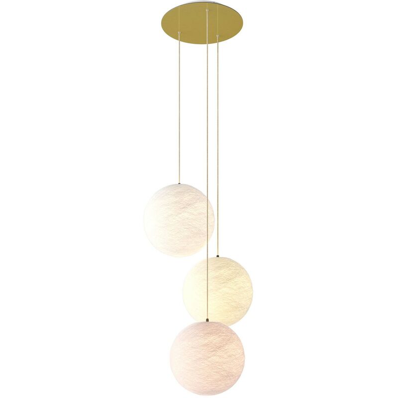 

Lámpara colgante de 3 caídas de 400 mm XXL Rose-One rectangular completa con cable textil y pantalla Sfera M | Ya montado - Sin bombilla - Poliéster