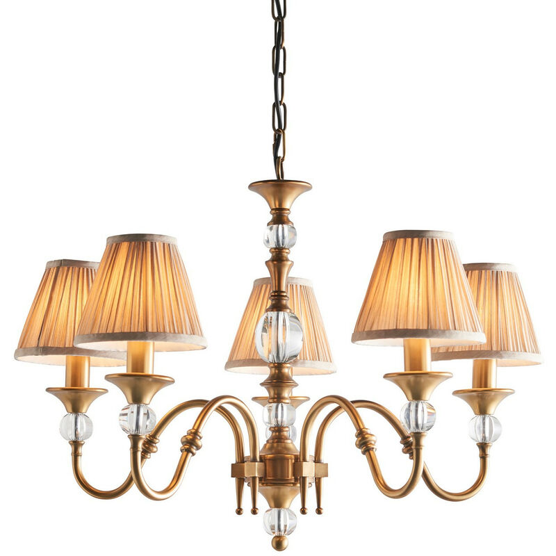 

Interiors Polina Antique Brass - Lámpara de techo colgante de techo con 5 luces, latón antiguo, E14