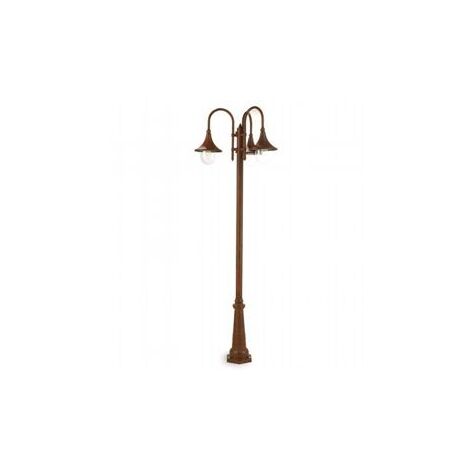 Lámpara Colgante de Aluminio con Difusores Transparentes - 3 Luces - Altura Máxima 150mm óxido