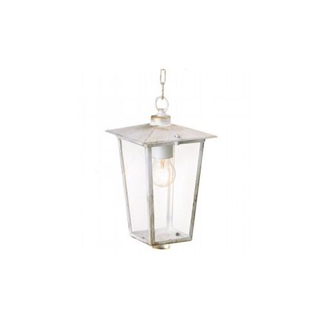 Lámpara colgante de aluminio fundido con difusores de vidrio transparente blancooro