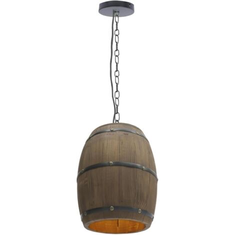 Lámpara colgante de barril de vino de madera retro para bar, restaurante, cafetería, luz de techo industrial para bar, cafetería, sala de estar, comedor, restaurante (bombilla no incluida)