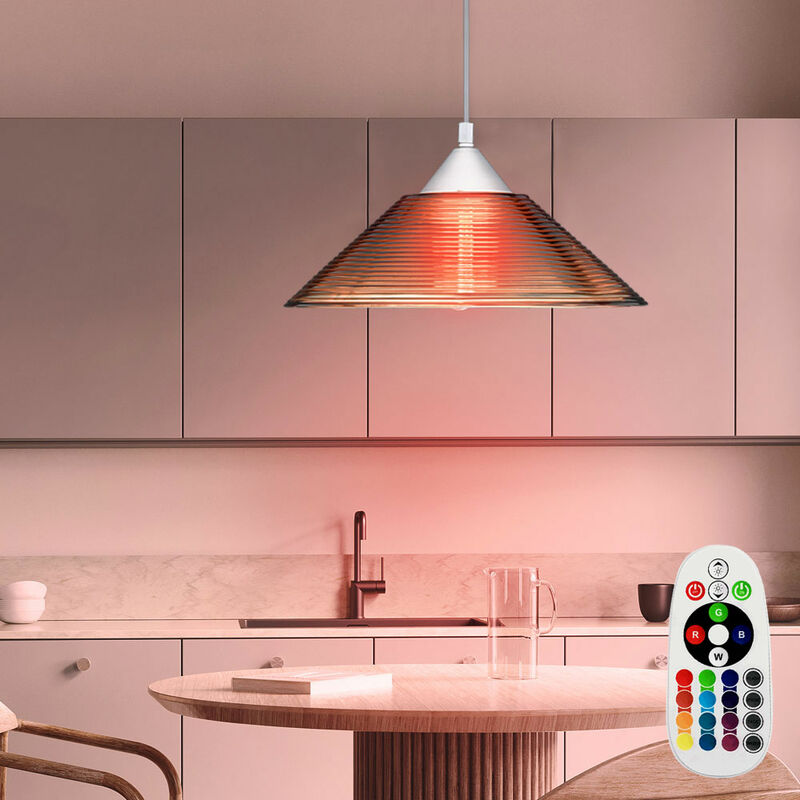 

Lámpara colgante, control remoto, lámpara colgante de techo en un juego que incluye bombillas LED RGB