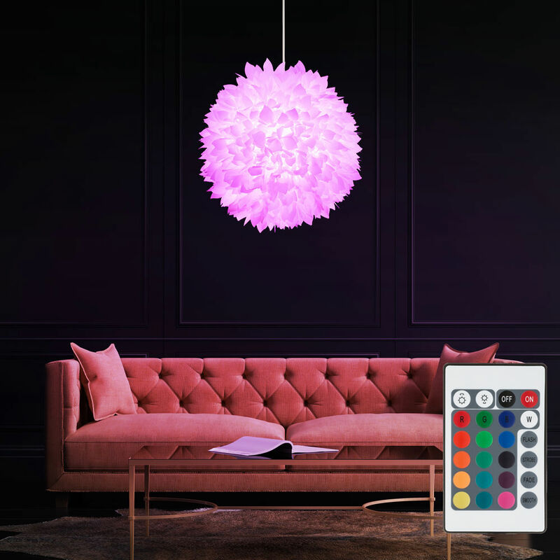 

Lámpara colgante, control remoto, lámpara colgante de techo en un juego que incluye bombillas LED RGB de 7 vatios