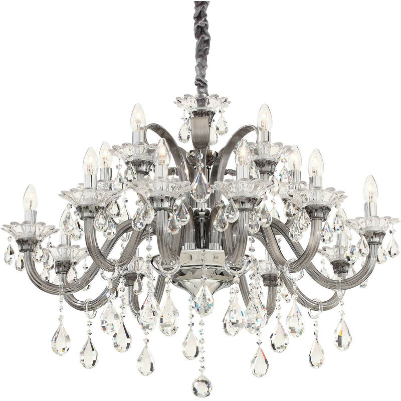 

Ideal Lux Colossal - Lámpara de araña de 15 luces con acabado ahumado, E14