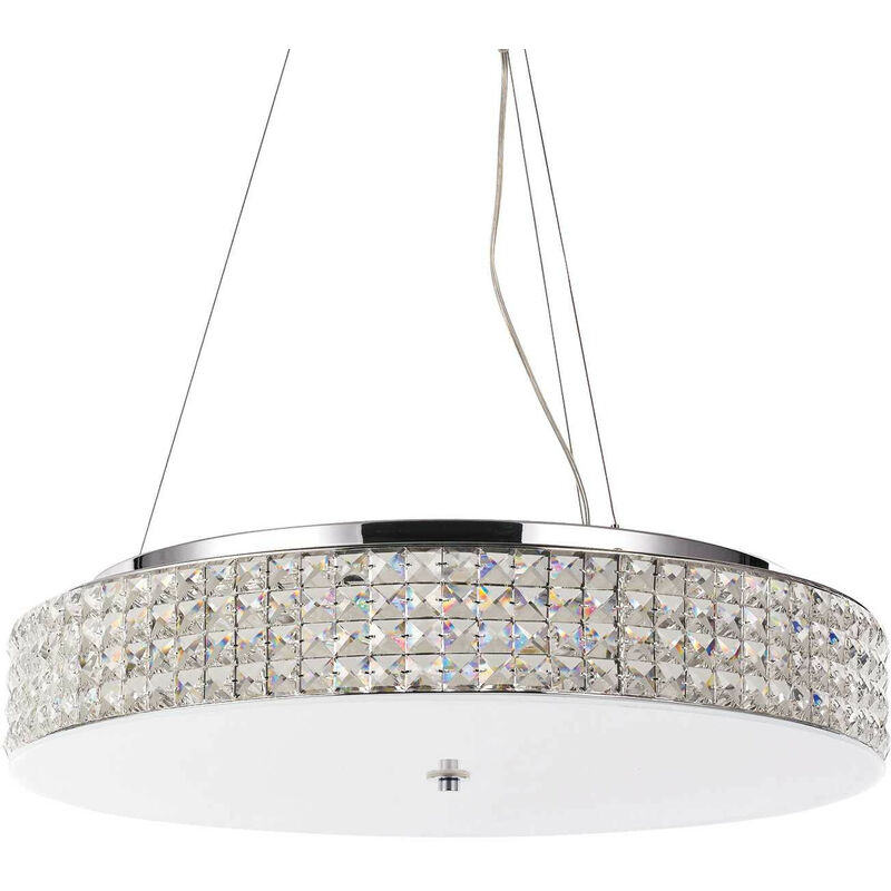 

Ideal Lux Roma - Lámpara colgante de techo grande de 12 luces, cromada, G9