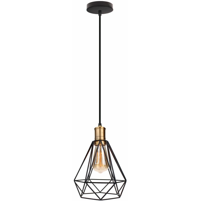 

Lámparas de Colgar de Diamantes de 20 CM Lámpara Creativa Moderna Lámpara de Techo Industrial Antigua para Dormitorio Bar Cafe Negro