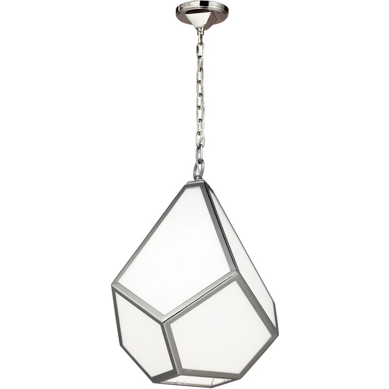 

Elstead Diamond - 1 colgante de techo mediano claro en níquel pulido, E27