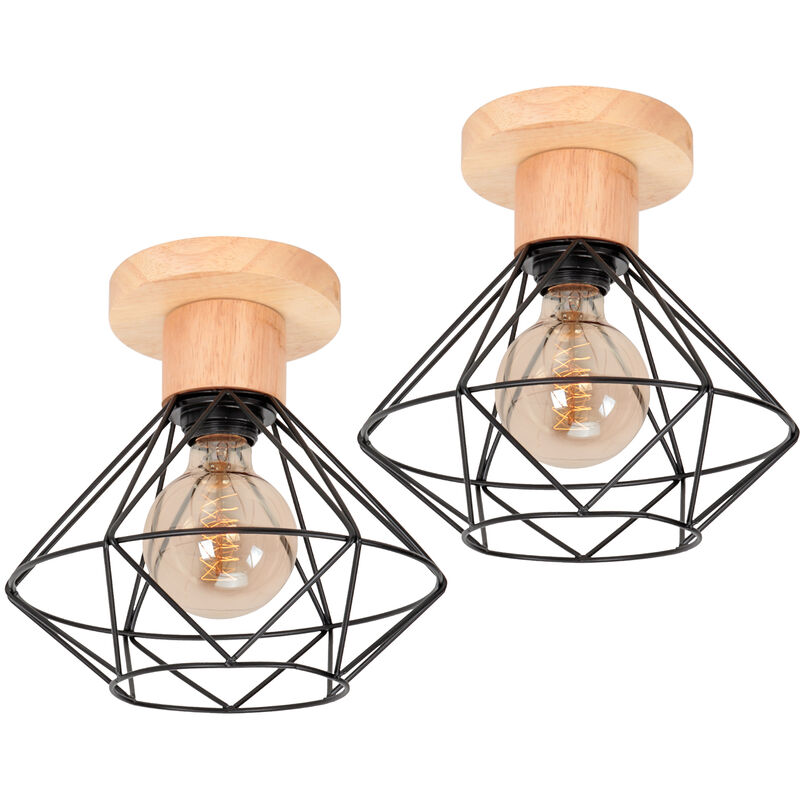 

Lámparas de Colgar de Jaula Retro Lámpara de Techo Creativa Industrial Negra E27 Enchufe Lustre Vintage para Dormitorio Café Cable Ajustable