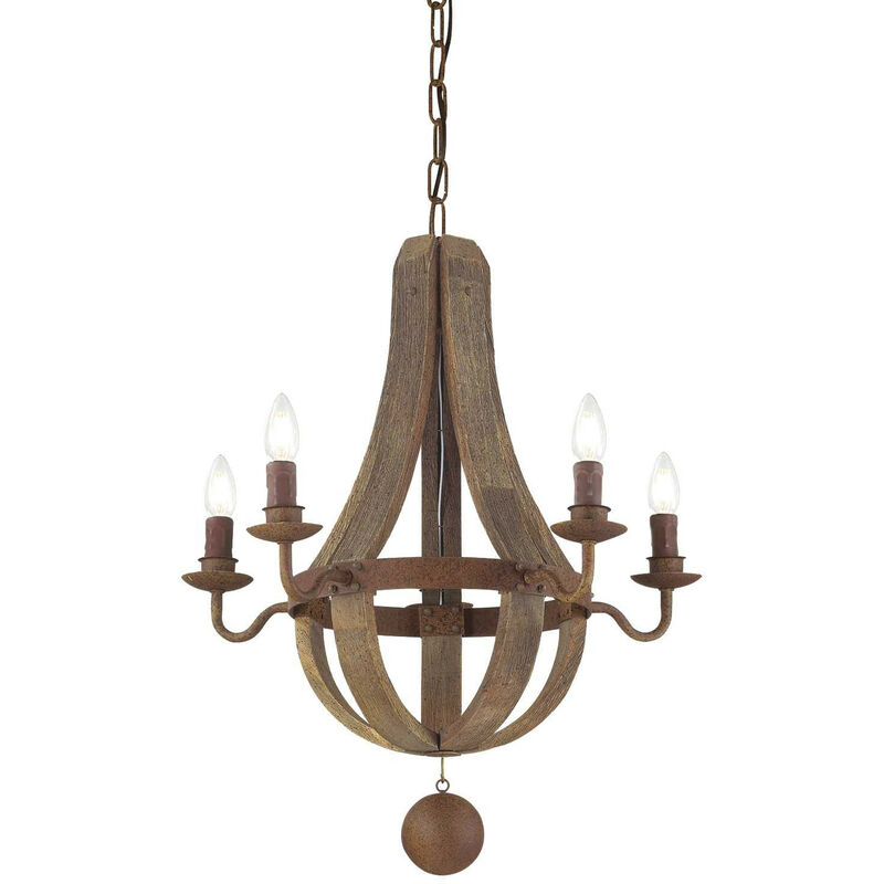 

Ideal Lux Millennium - Lámpara colgante de techo de 5 luces marrón, E14