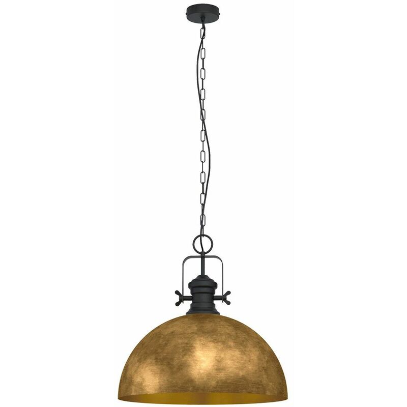 

Lámpara colgante de péndulo industrial ORO para salón comedor iluminación lámpara colgante negro Eglo 43214