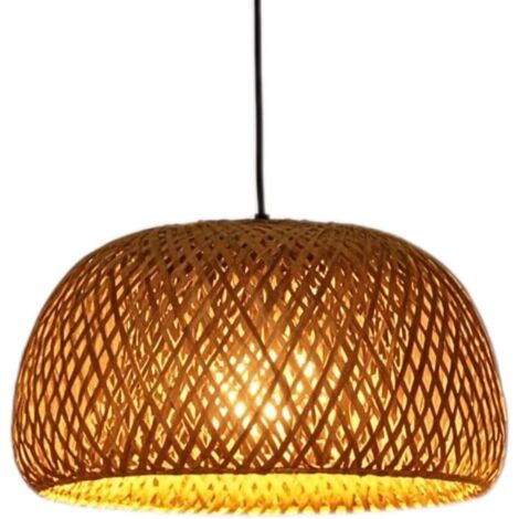 Lámpara Colgante de Ratán Bohemio de 12 ", Luz Colgante de Techo Con Cable E27, Iluminación Colgante, Lámparas de araña de Bambú Para Isla de Cocina, Sala de Estar, Comedor