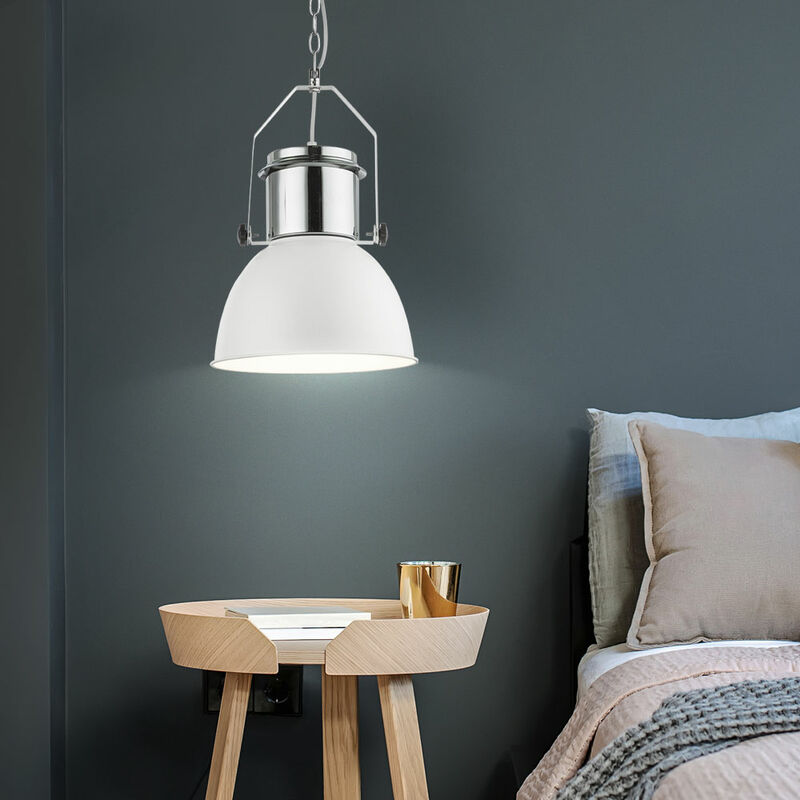 

Lámpara colgante de techo blanca para sala de estar, comedor, estilo industrial, lámpara colgante FILAMENT en un juego que incluye bombillas LED