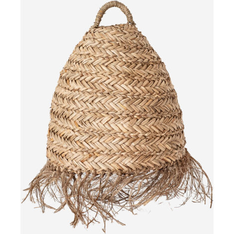 LÁMPARA COLGANTE DE TECHO CON FLECOS DE SEAGRASS Ø30X30CM