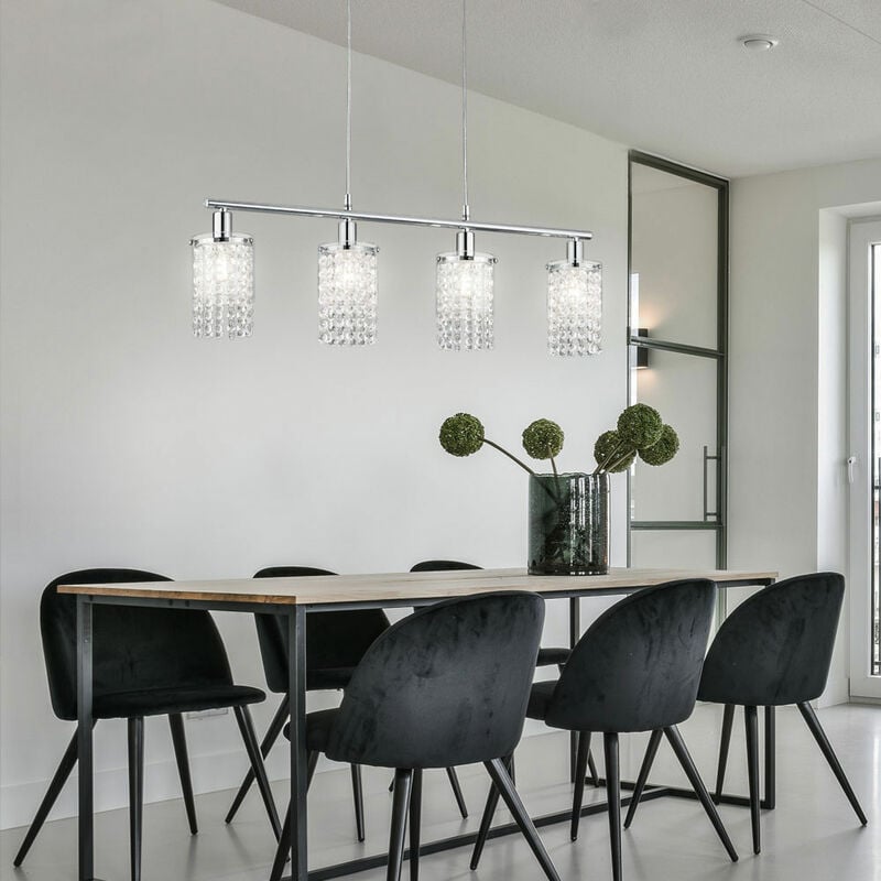 

Lámpara colgante de techo de cristal, sala de estar, comedor, iluminación Lámpara colgante en un juego que incluye bombillas LED