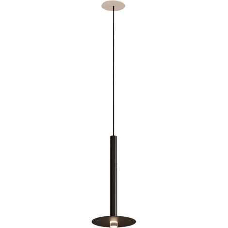 Lámpara Colgante de Techo de Diseño Minimalista con Luz LED 3.2W 169lm. Lámpara Suspendida Florón Empotrable Negro Mate